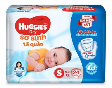 Bỉm - Tã dán Huggies size S - 56 miếng (Cho trẻ 4 - 8kg)